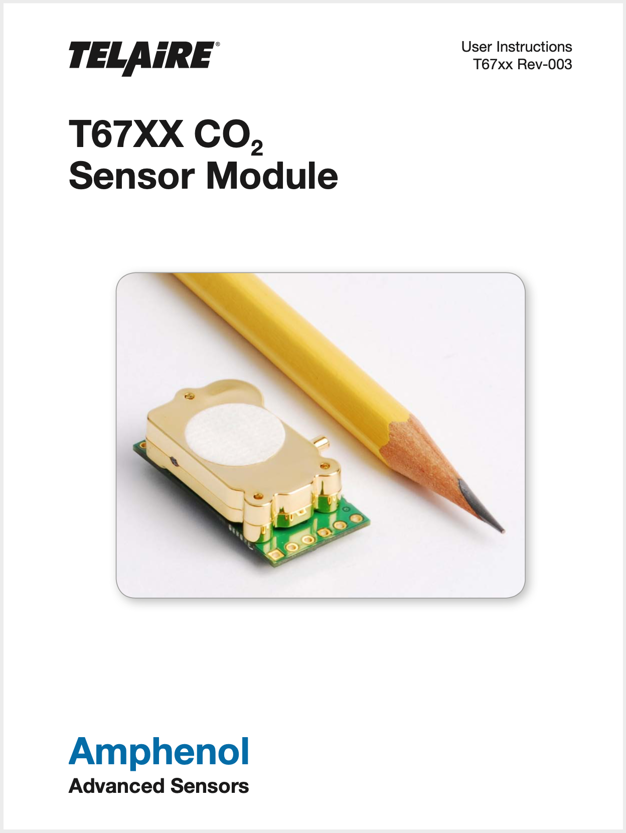 T67XX CO₂ sensor datasheet cover